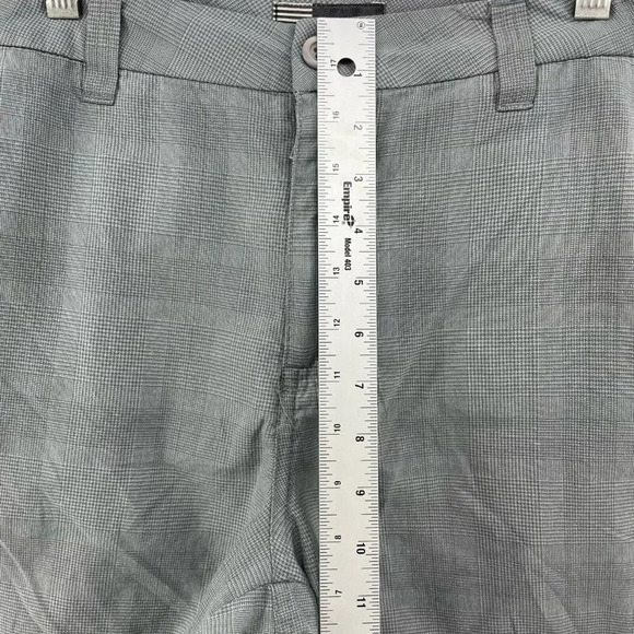 O'Neill Chino Shorts Mens Sz 29 Gray Plaid Slash Pockets Zip Houndstooth Midrise - Picture 4 of 11